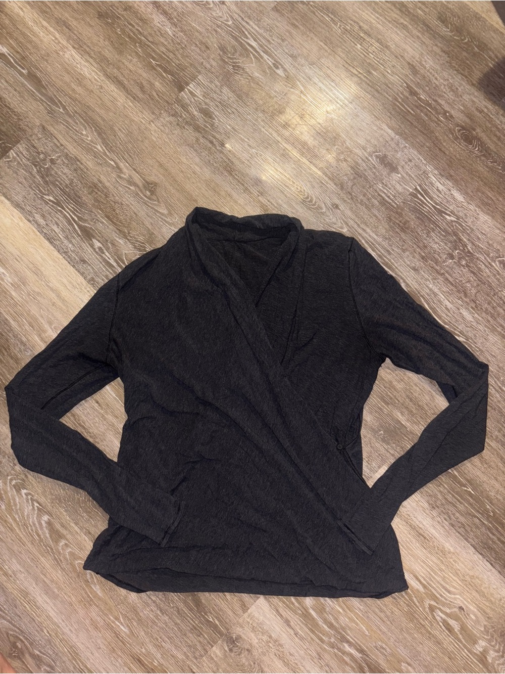 lululemon athletica black long sleeve crossover top
